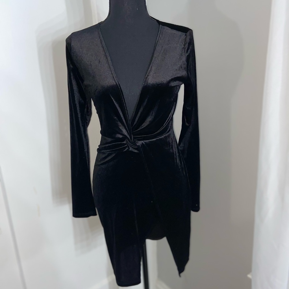 Black Velvet Mini Dress